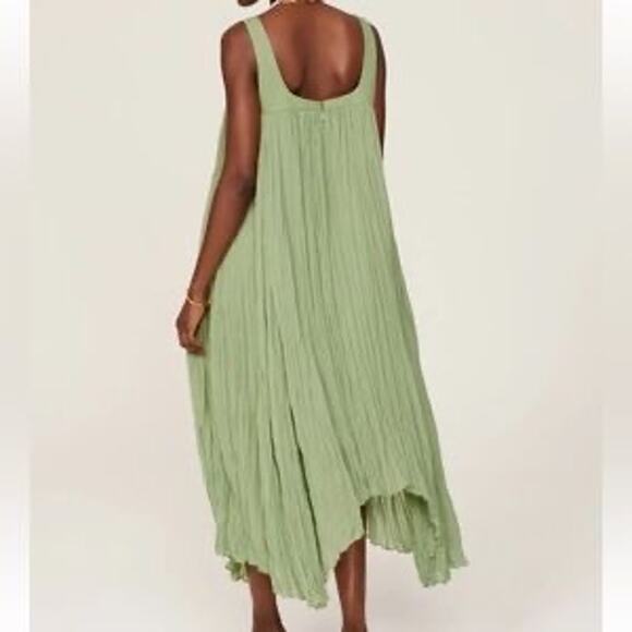 BIBHU MOHAPATRA COLLECTIVE Green Chiffon Shift Square Neck Empire Dress Size 14 - Picture 3 of 16